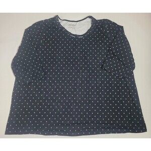 Catherines Womens Plus 3X Black Geometric Cotton Blend Suprema Scoop Neck Top